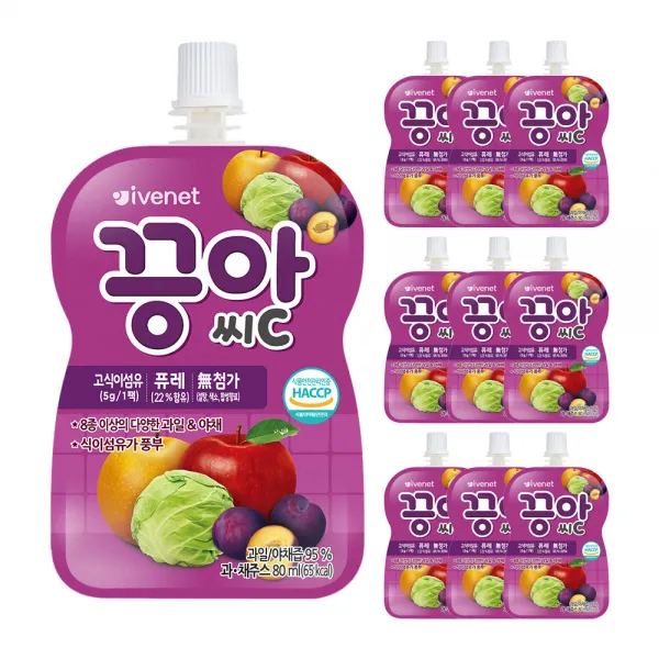 아이배냇 끙아 과일야채주스 80ml, 씨, 10개입