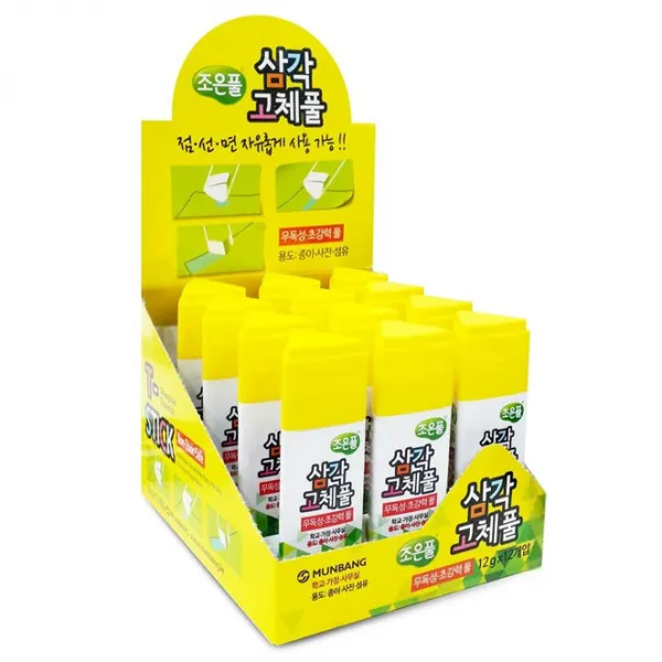 조은풀 삼각 고체풀, 12g, 12개입