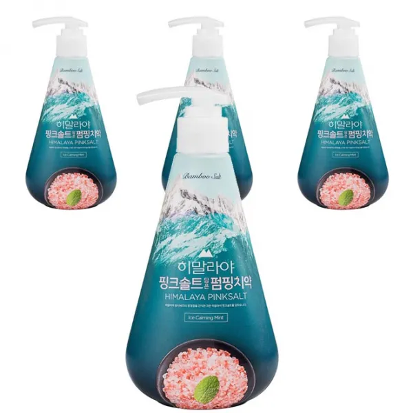 죽염 히말라야 핑크솔트 펌핑치약 아이스카밍민트, 285g, 4개