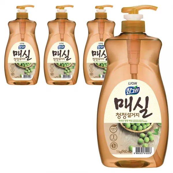 참그린 매실 청정설거지 주방세제, 1kg, 4개
