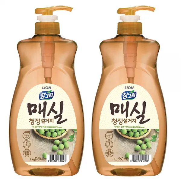 참그린 매실 청정설거지 주방세제, 1kg, 2개