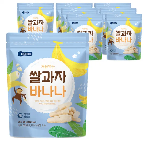 베베쿡 처음먹는 쌀과자, 바나나, 8개