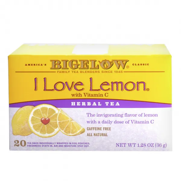 Bigelow 아이 러브 레몬 허벌 티 카페인 프리 1.8g 20개입