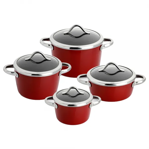 실리트 비탈리아노 실라간 냄비 4p 세트, 레드, 낮은 양수 18L + 22L + 높은 양수 22H + 24H