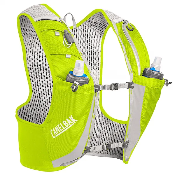 카멜백 울트라 프로 베스트 + Quick Stow Flask 물통 2p Lime Punch Silver