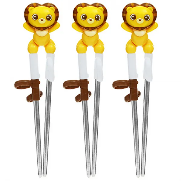 에디슨 프렌즈 스텐 교정젓가락 1단계 오른손용, 사자 하이언, 3개