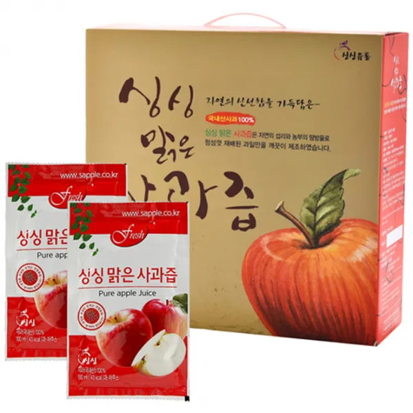 싱싱 맑은 사과즙, 100ml, 50개입