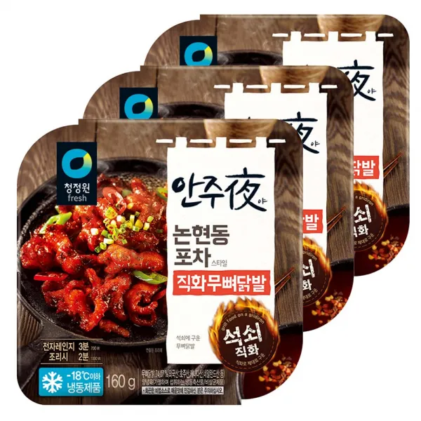 청정원 안주야 직화무뼈닭발 (냉동), 160g, 3개