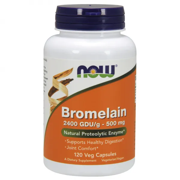 Now Foods 브로멜라인 2400GDU/g-500mg 베지 캡슐, 120개입, 1개