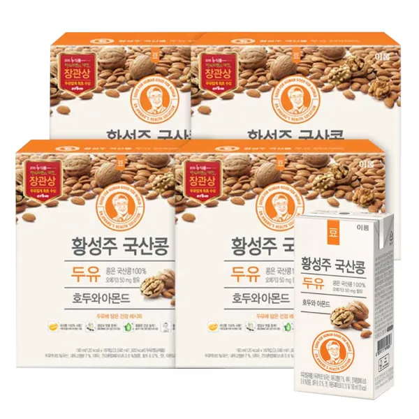 이롬 황성주 국산콩 두유 호두와 아몬드 190ml 64개
