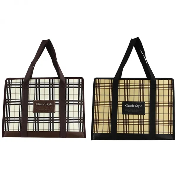 포포팬시 체크 타포린 쇼핑백 2p, 랜덤 발송