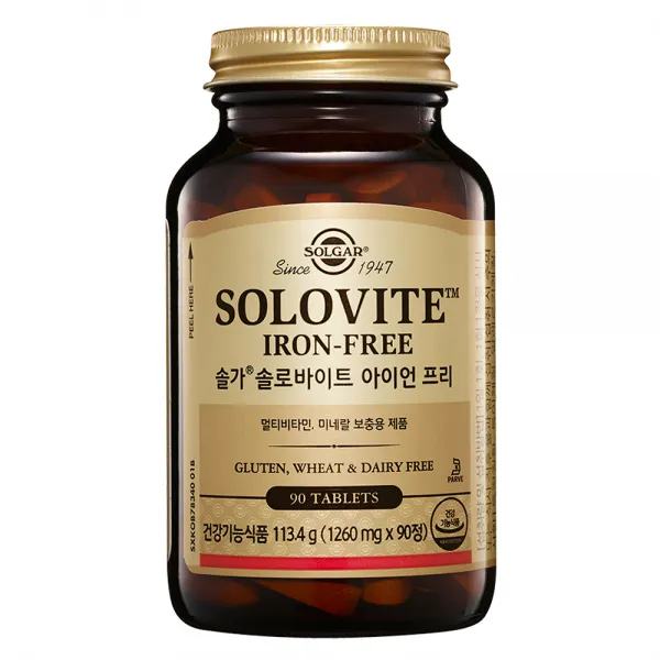 솔가 솔로바이트 아이언 프리 종합비타민, 90정, 1개