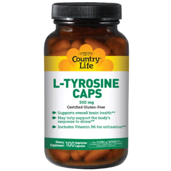 Country Life L 타이로신 캡스 500mg 베지테리언 캡슐 100개입 1개
