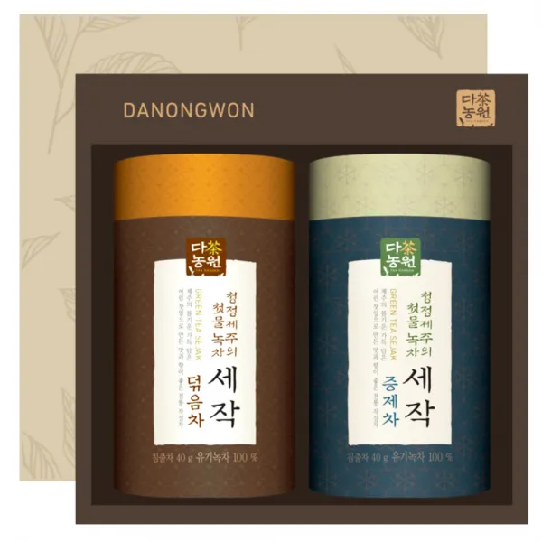 다농원 녹차세트 2호 + 쇼핑백, 세작 증제차 + 덖음차, 1세트