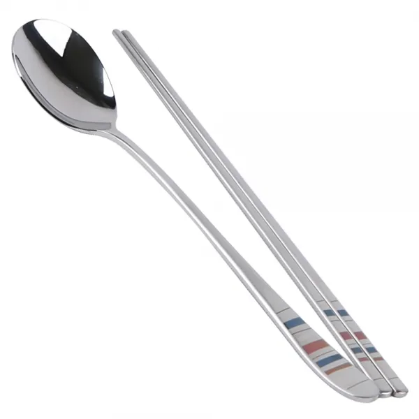 코렐코디네이츠 핸드크래프트 샾칼라 레이져수저, 2종(숟가락(22cm), 젓가락(23cm)) x 1개