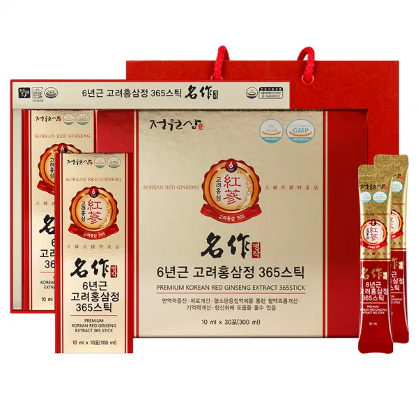 정원삼 6년근 고려 홍삼 정 365 스틱 명작, 10ml, 30개입