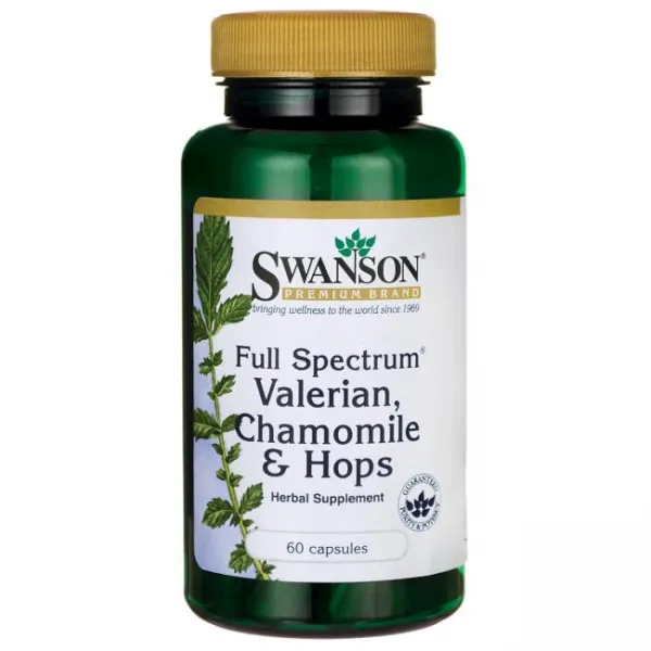 Swanson Vitamins 바레리안 카모마일 & 홉 캡슐, 60개입, 1개