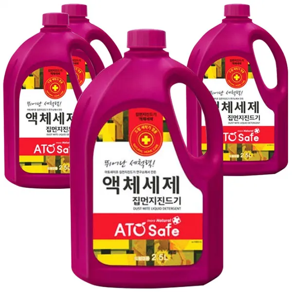 아토세이프 집먼지진드기 액체세제 본품, 2.5L, 4개