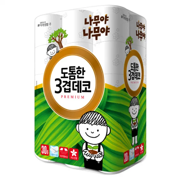 나무야나무야 도톰한 3겹 데코 롤화장지 30m, 30롤, 1팩