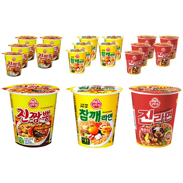 오뚜기 진라면 매운맛 소컵 6p + 참깨라면 소컵 6p + 진짬뽕 소컵 6p 18개입