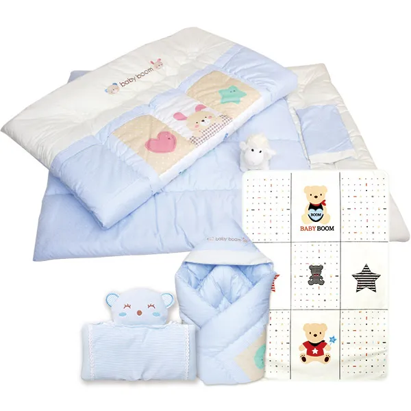 베이비붐 영유아동용 별하트 출산 침구 4종 세트 소라