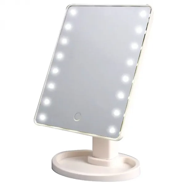 본진 LED 뷰티 터치 탁상거울, 화이트