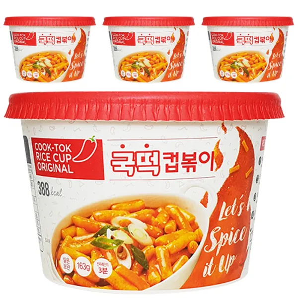 추억의국민학교떡볶이 국떡 컵볶이 오리지날, 163g, 4개입
