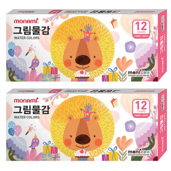모나미 모니주 그림물감 12색 여 2p, 6ml