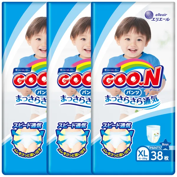 군 오리지널 팬티형 일회용 기저귀 남아용 XL 12~20kg, 114매