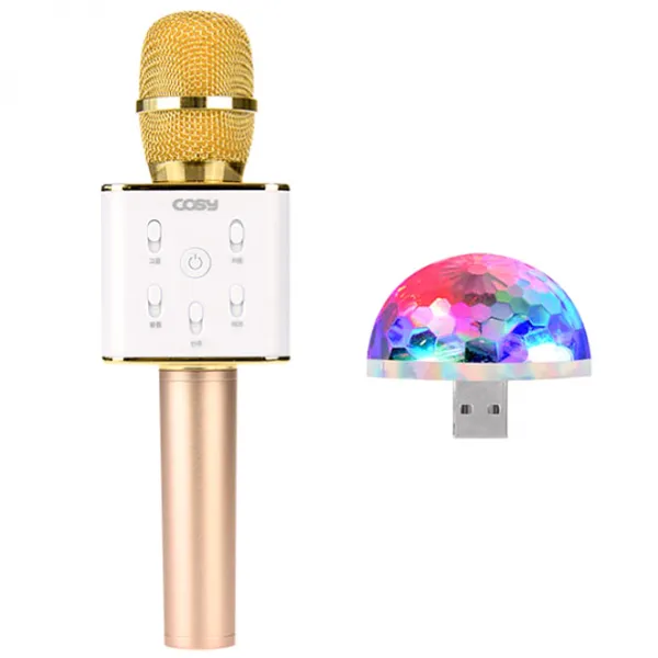 코시 블랑 블루투스 마이크 + 휴대용 USB 미러볼, 마이크(SP3236MKBT), 미러볼(LL3198UB), 골드