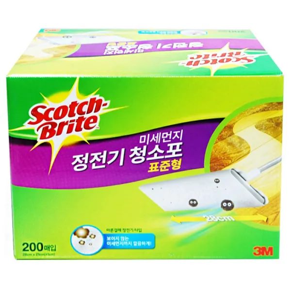 스카치브라이트 대용량 미세먼지 정전기 청소포 표준형, 200매입