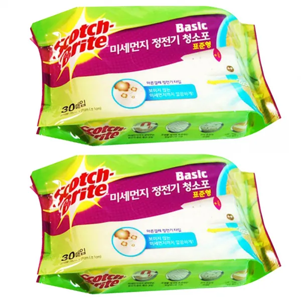 스카치브라이트 베이직 미세먼지 정전기 청소포 30p, 2개