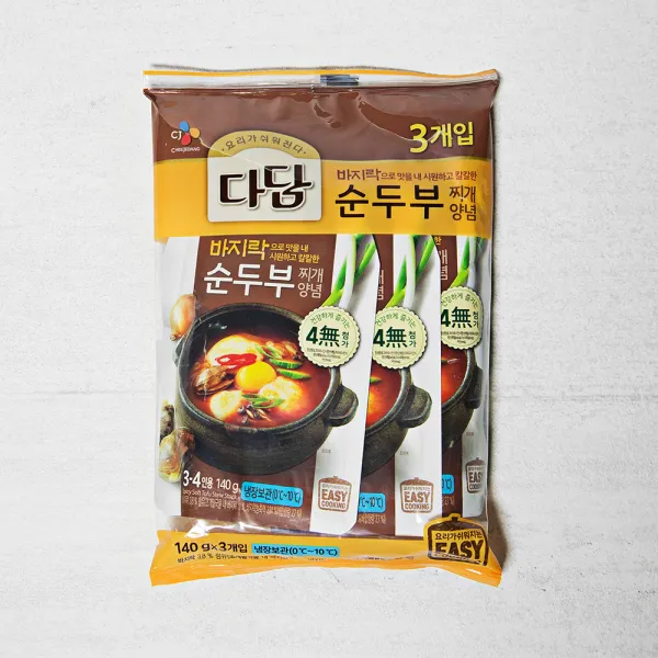 다담 순두부찌개 양념, 140g, 3개입