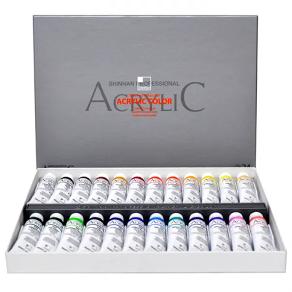 신한화구 아크릴물감 세트 전문가용, 20ml, 24색