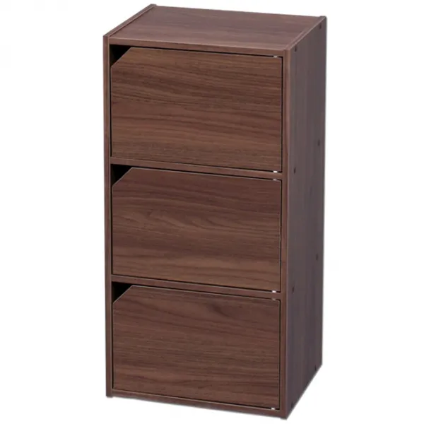 아이리스 3단 도어형 책장 수납장 Mdb 3d 브라운