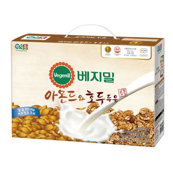 베지밀 아몬드와 호두 두유, 24개, 190ml