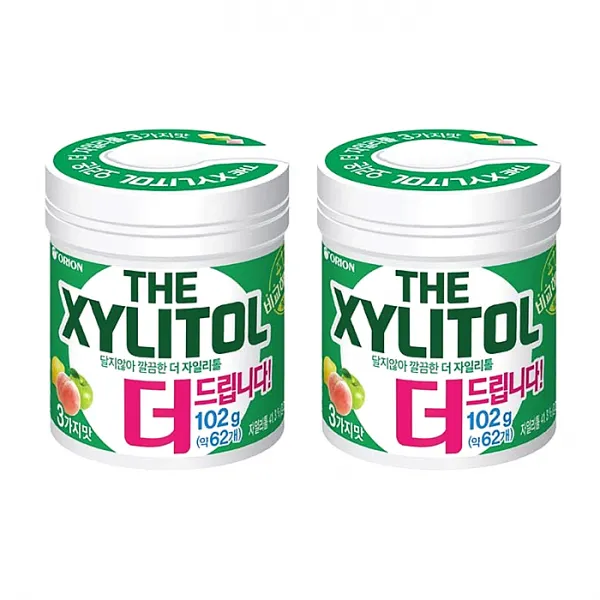 오리온 더자일리톨 츄잉껌, 102g, 2개