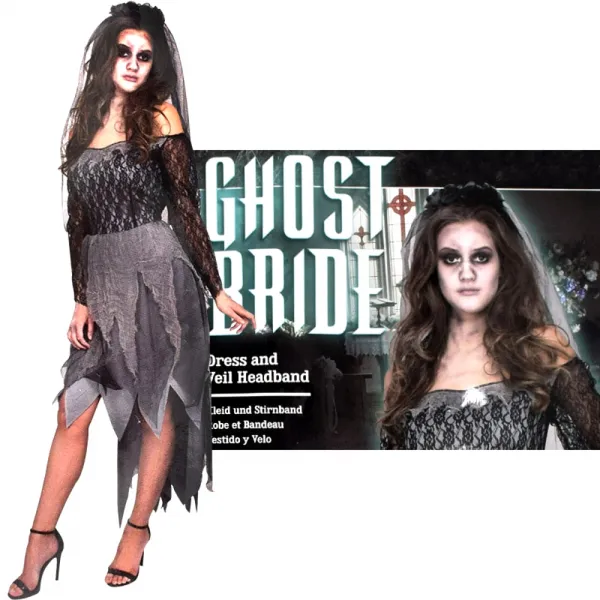 파티팡 파티 코스튬 고스트 브라이드, 블랙 외, 1세트