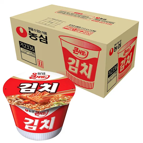 농심 김치 큰사발면 112g 16개