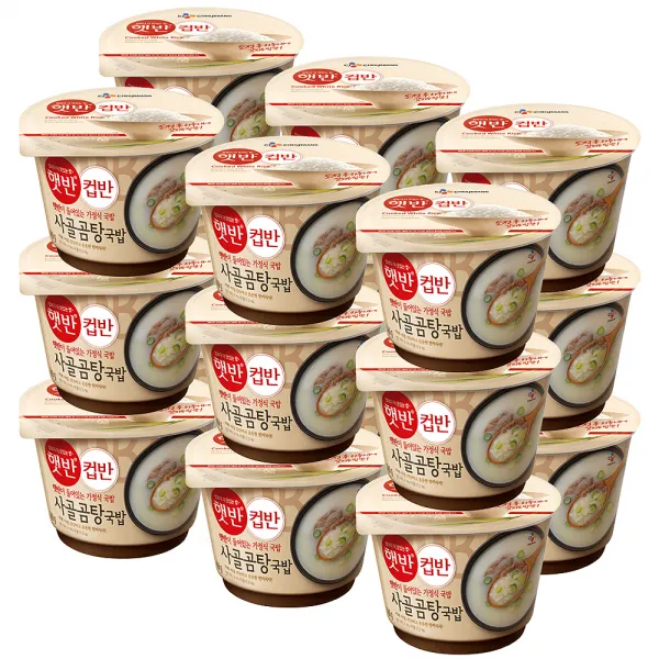 햇반 컵반 사골곰탕 국밥, 166g, 18개