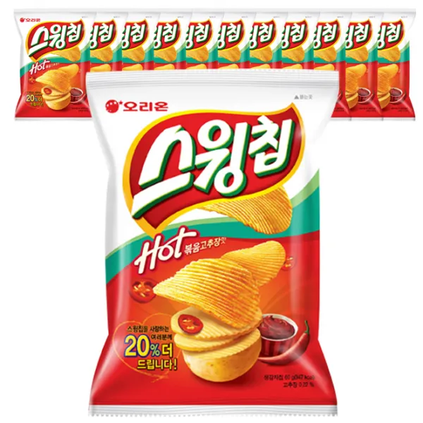 오리온 스윙칩 볶음고추장맛, 60g, 12개