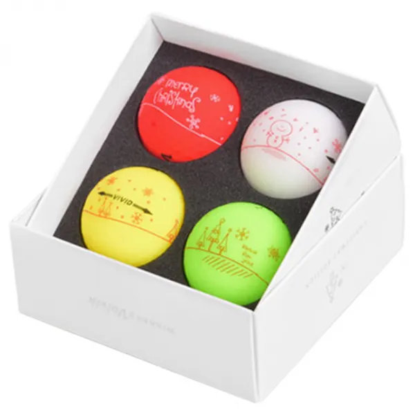 볼빅 비비드 크리스마스 에디션 정품볼 3피스 42.67mm 골프공 4p 세트 혼합 색상