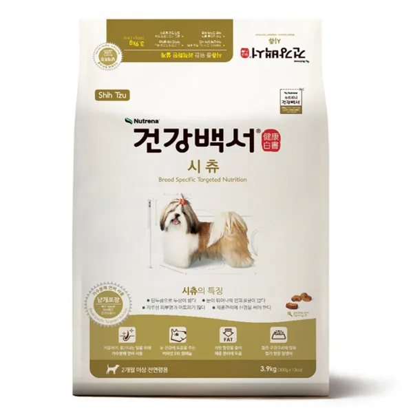 카길 건강백서 전연령 생선 시츄 사료, 3.9kg, 1개
