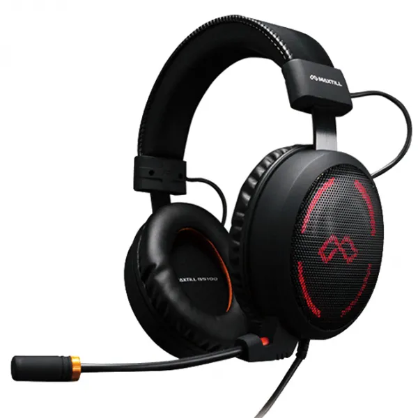 맥스틸 TRON Virtual 7.1CH 좌우구분 스테레오 진동 RGB 헤드셋, G5100SV, 블랙