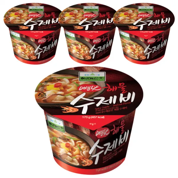 칠갑농산 해물수제비 매운맛, 173g, 4개입