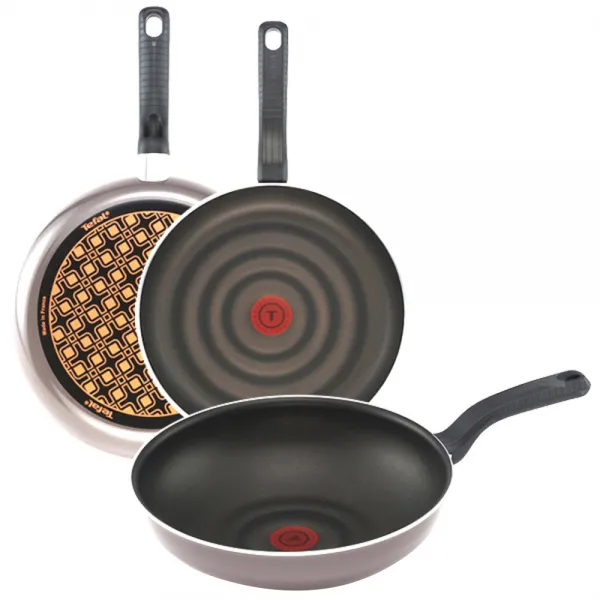 테팔 쏘옵티말 티타늄 코팅 프라이팬 3p 세트, 단일색상, 프라이팬 24cm + 30cm + 웍 28cm