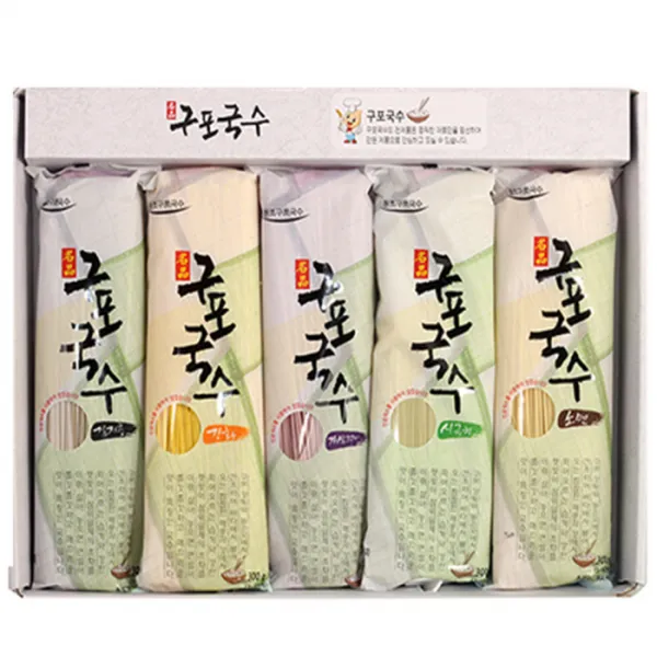 구포국수 5색 국수 선물 세트, 국수 소면 + 강황 + 자색고구마 + 시금치 + 검정콩, 1세트
