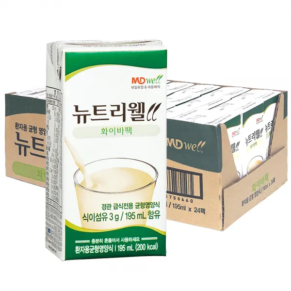 엠디웰 뉴트리웰 화이바팩 환자영양식, 195ml, 24개입