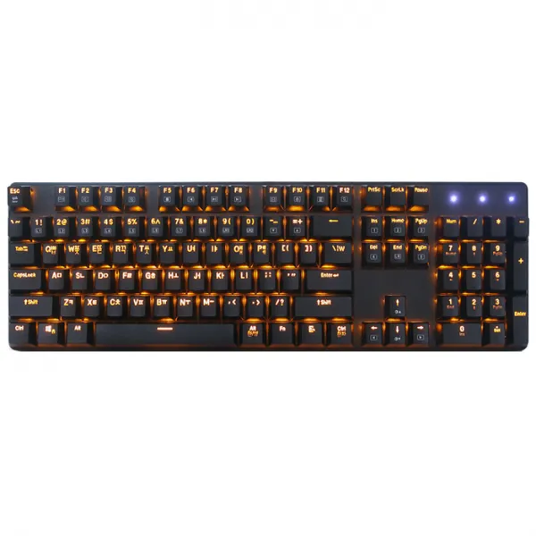 앱코 HACKER 단일 LED 축교환 게이밍 기계식 키보드 청축, K590, 블랙