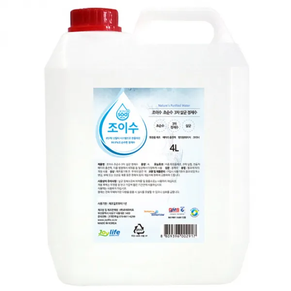 조이라이프 조이수 초순수 3차 살균 정제수, 1개, 4L